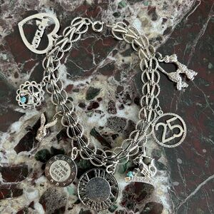 Vintage sterling Silver Charm Bracelet with charms